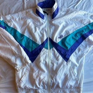 White and Blue Windbreaker Jacket